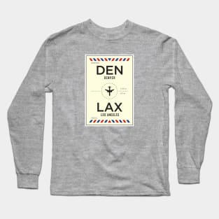 DEN to LAX Airport / Denver to Los Angeles Long Sleeve T-Shirt